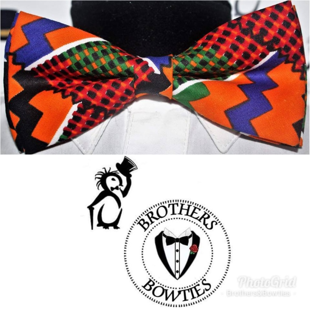 Kente Cloth New! Mens bow tie wedding tuxedo black